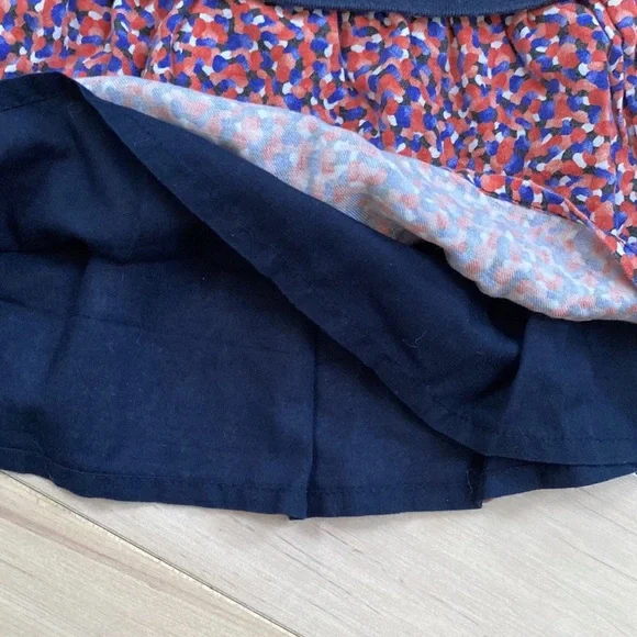 Jean Bourget fence designer girls soft fleece cozy navy floral bottom dress 4